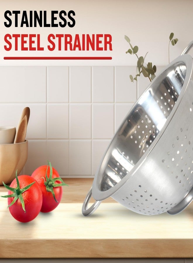 PLUMM Get Plumm Rice Washing Strainer Colander 29cm | Multipurpose Stainless Steel Colanders | Durable, Anti-Rust Kitchen Accessories Items Essential Kitchen Colander for Washing Fruits, Vegetables, Rice - Image 2